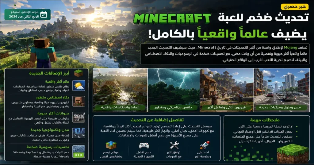 تحديث ضخم للعبة Minecraft