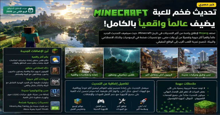 تحديث ضخم للعبة Minecraft